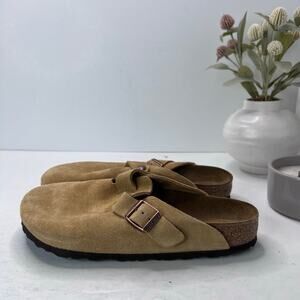 Birkenstock Boston Suede Mule Taupe Women 9/Men 7/EU40 Regular Fit FLAW READ